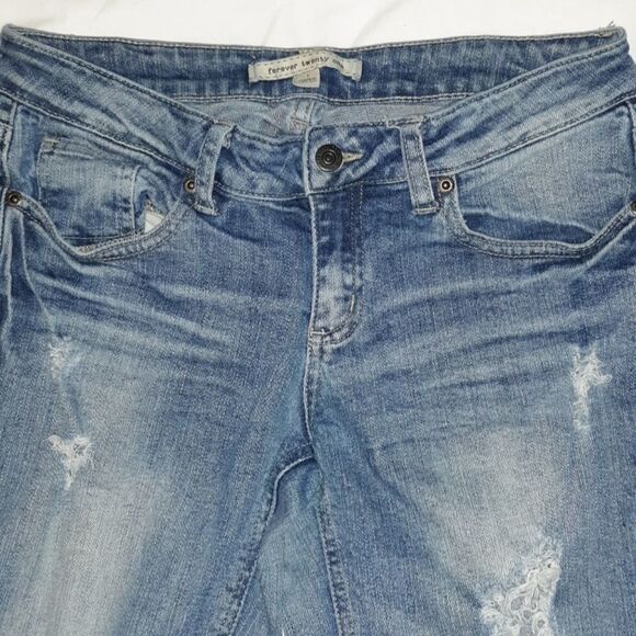 Destroyed‎ Trashed Forever 21 Skinny Jeans 7 - Picture 2 of 6